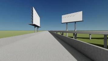 rendering di filmati di cartelloni pubblicitari accanto all'autostrada video