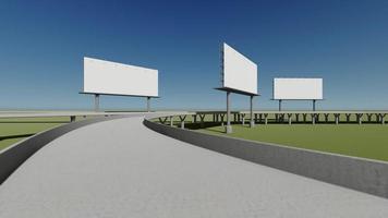 Rendering footage of billboard beside highway video