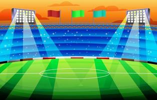 Crowded Soccer Stadium at Afternoon Game vector