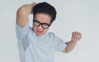 photo of Asian man with underarm odor