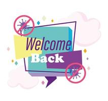 reopening at the easing of the coronavirus pandemic, welcome back text vector