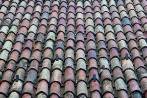 Tile roof of an old house photo