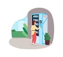 Mask vending machine 2D vector web banner