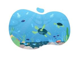 Water pollution 2D vector web banner