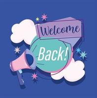 reopening, welcome back announce restart business vector