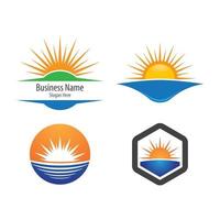 Sunset beach logo images vector