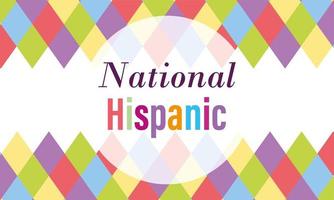 national hispanic heritage month, celebrate annual in united states inscription background vector
