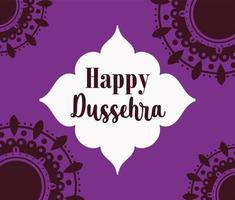 happy dussehra festival of india, traditional religious mythological vector