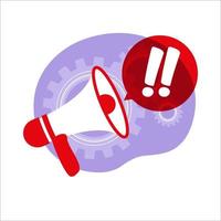 Attention attraction, important announcement or warning concept. News. loudspeaker, megaphone. Vector illustration. Flat.