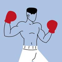 boxeo, entrenamiento deportivo, hombre boxeador se prepara para la competencia vector