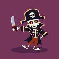 skeleton character for happy halloween vector