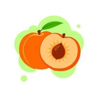 Fresh peach icon vector illustration. Peach isolated on white background. Flat vector illustration.