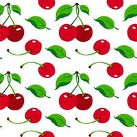 Cherry pattern on white background, wrapping paper, seamless pattern, vector textile fabric print vector illustration.