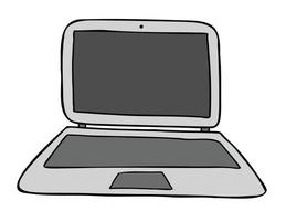 Cartoon Vector Illustration of Laptop Computer