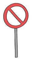 Cartoon Vector Illustration of Forbidden Sign