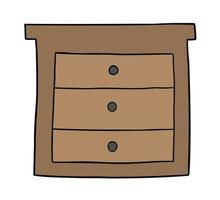 Cartoon Vector Illustration of Chest of Drawers