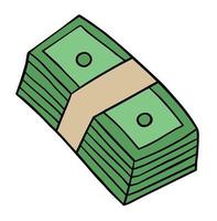 ilustración vectorial de dibujos animados de dinero de billetes vector