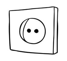 Cartoon Vector Illustration of Electrical Outlet