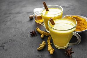 Golden turmeric milk photo