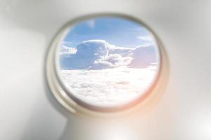 View of airplane window photo