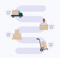 pasos de infografia logistica vector