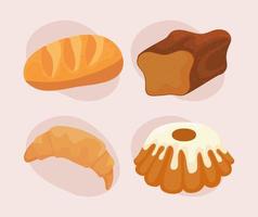 iconos de pan de panadería vector