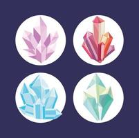 four crystals designs vector