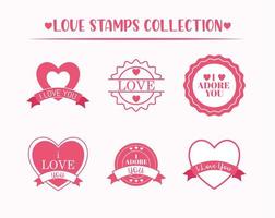 love stamps collection vector