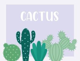 tarjeta de cactus verdes vector