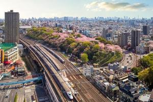 Railway and metro system of Tokyo in Japan photo