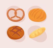 diseño de pan de panadería vector