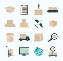 sixteen logistic items vector