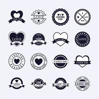 love seal set vector