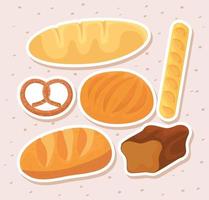 diseños de comida de panadería vector