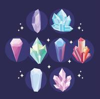 gems and crystals vector