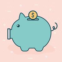 bank piggy on a pink background vector