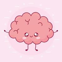 cute brain illustration vector