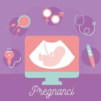 grouped pregnancy icons vector