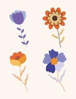 lindos diseños de flores vector