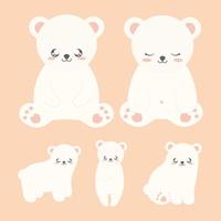 pretty bears icons vector