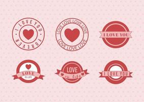 six love stamps vector