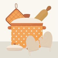 five cooking icons vector