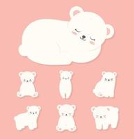 cute bears icons vector