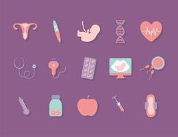 twelve pregnancy icons vector