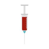 syringe with a red liquid vector