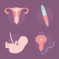 four pregnancy icons vector