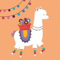 sweet llama design vector