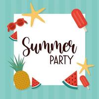 summer party card vector