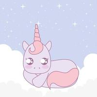 pink unicorn sitting vector