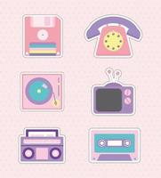 bundle of 80s and 90s patches vector